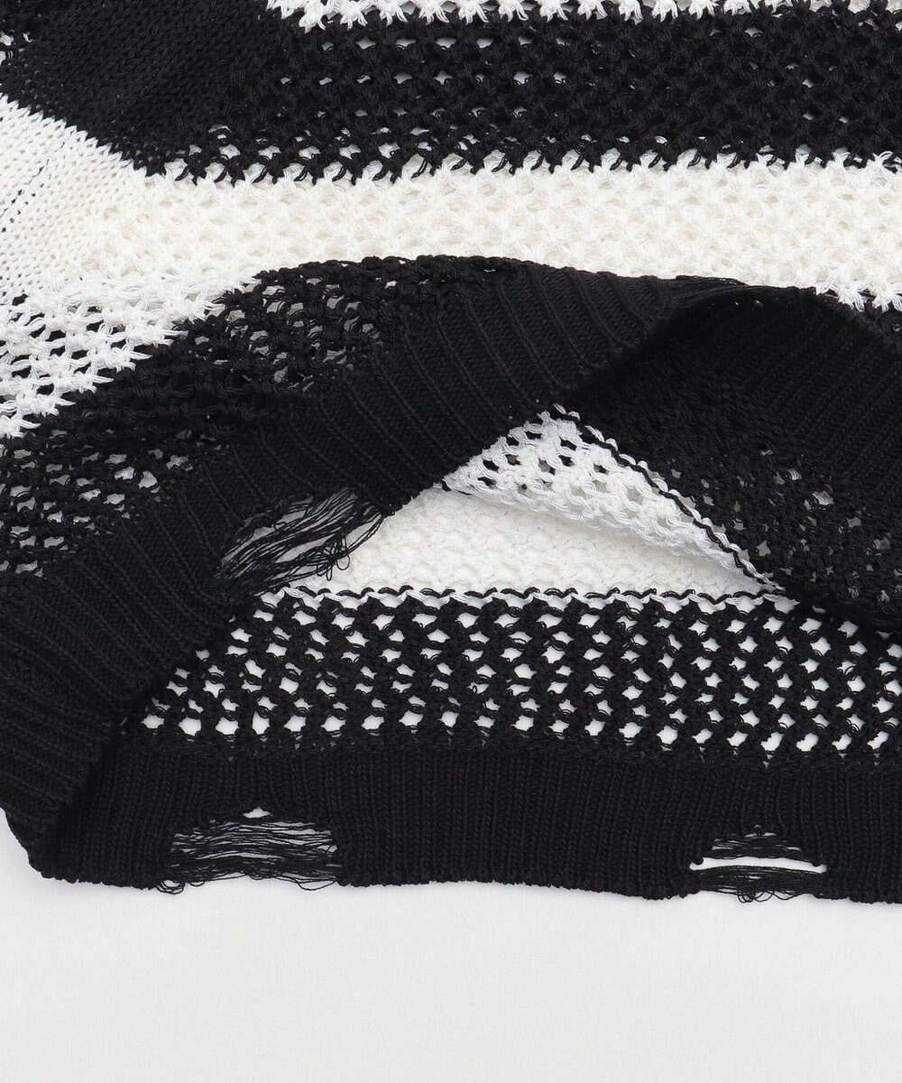 WEGO ダメージボーダーショートニット 