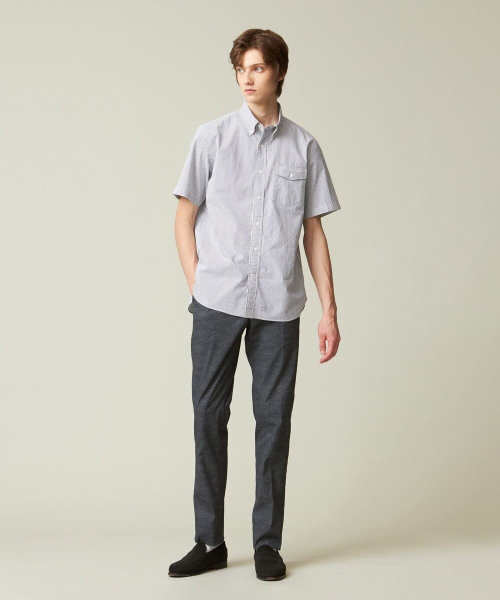 J.PRESS MEN 【クールマックス】サッカーストライプ／マイクロギンガムチェック シャツ/B.D 