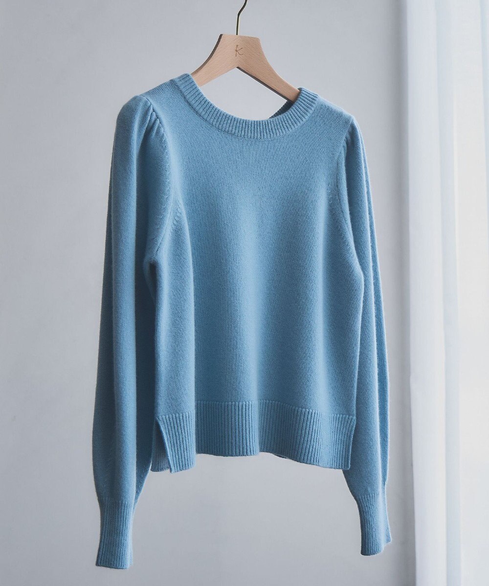 組曲 【8色展開・前後着用可】ウールカシミヤミックス パフスリーブ ニット 