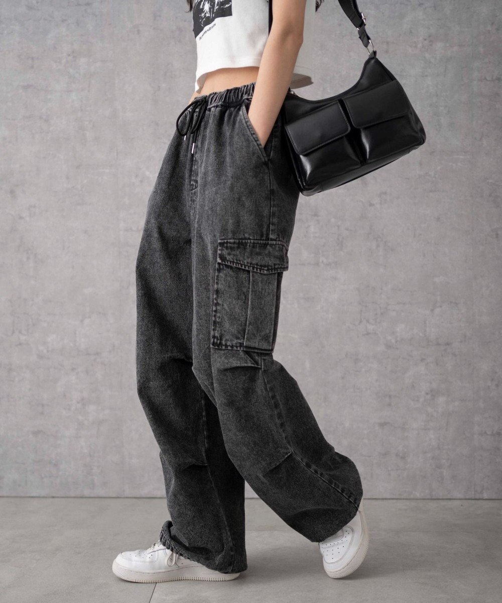 WEGO デニムパラシュートカーゴパンツ 