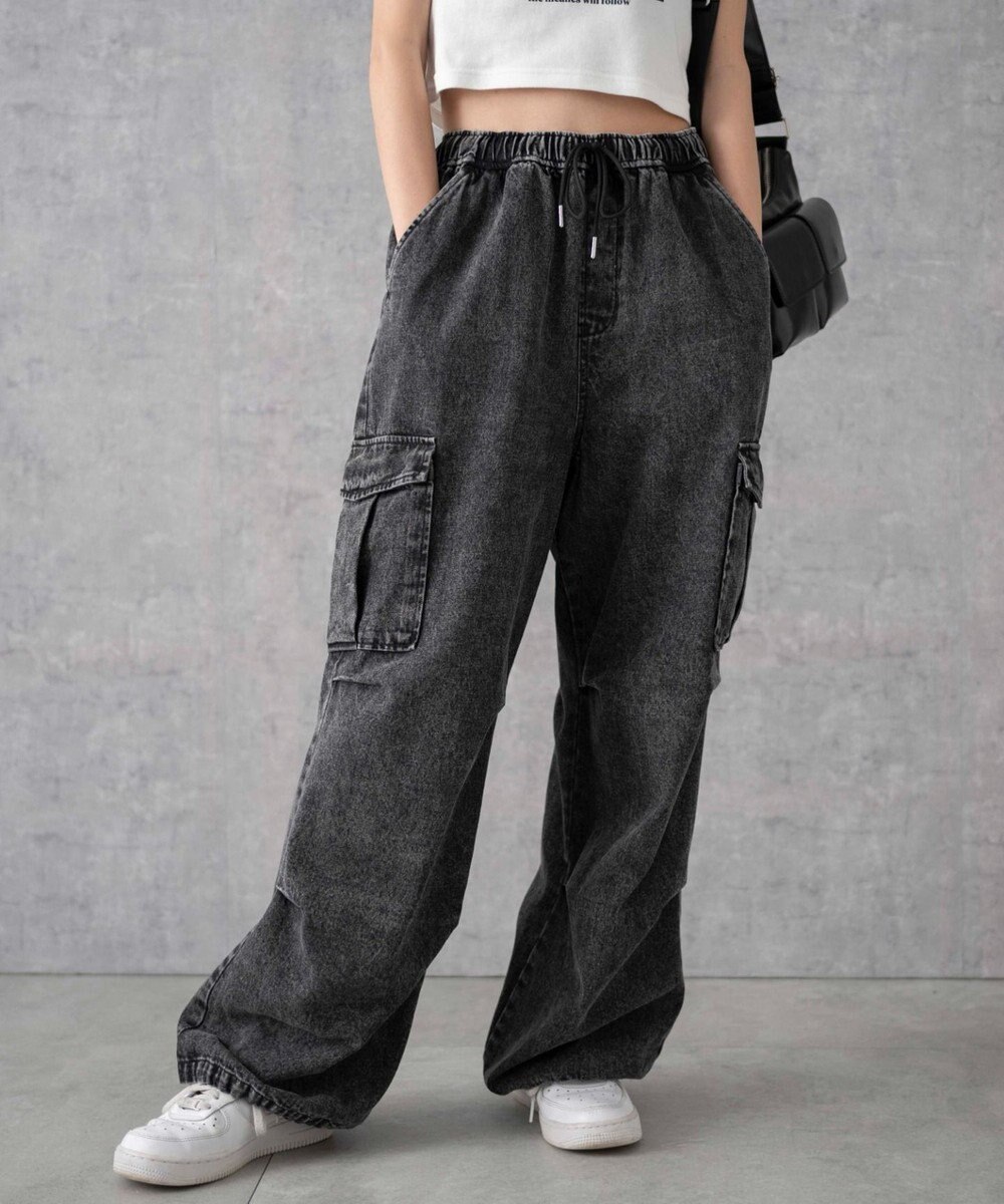 WEGO デニムパラシュートカーゴパンツ 