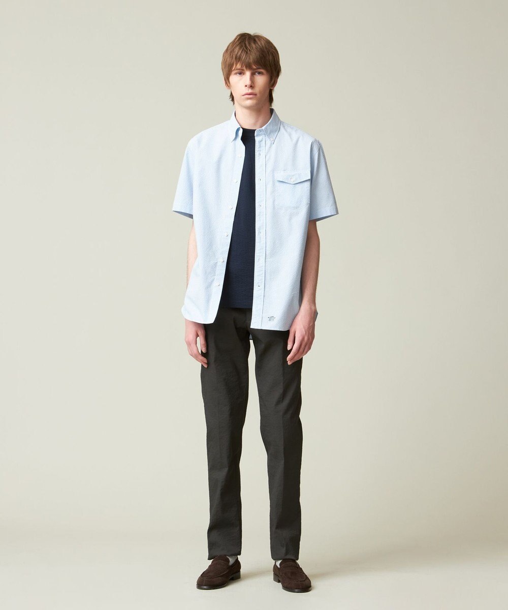 J.PRESS MEN 【クールマックス】サッカーストライプ／マイクロギンガムチェック シャツ/B.D 