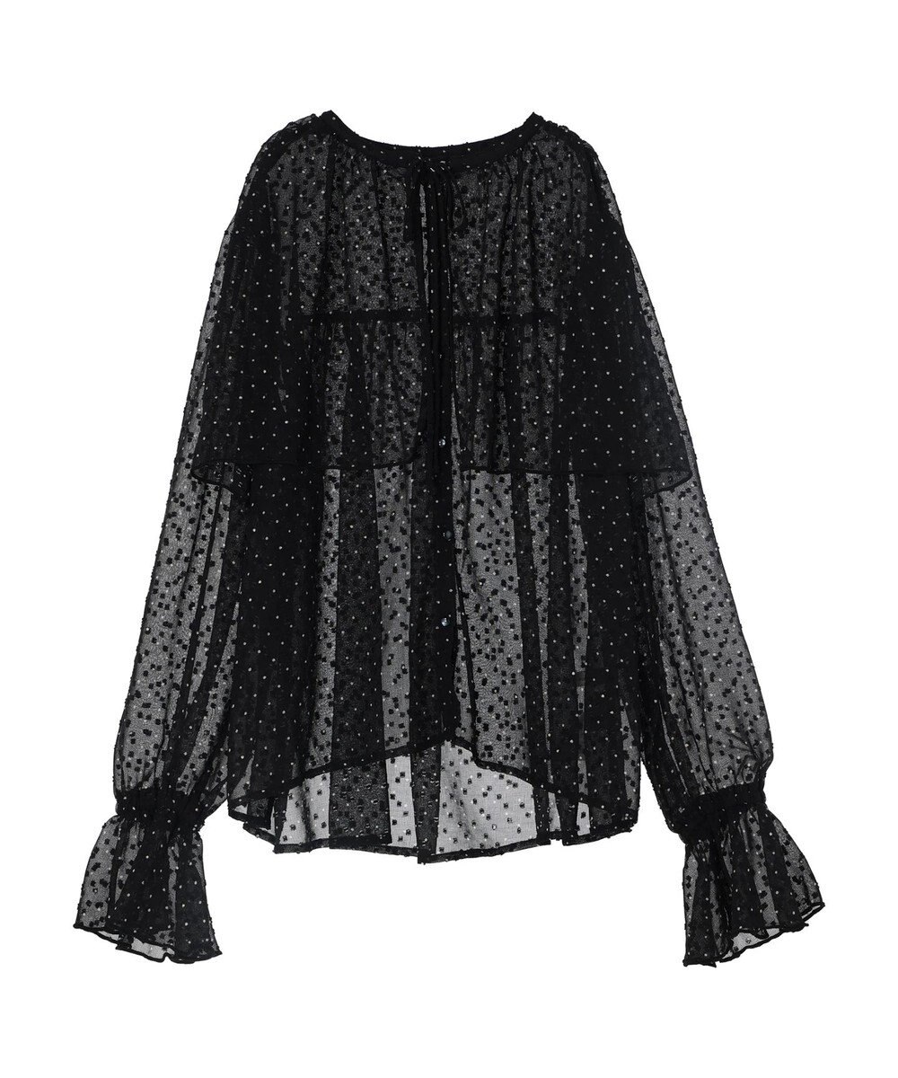 AMERICAN HOLIC ドビーシフォンフリルブラウス 