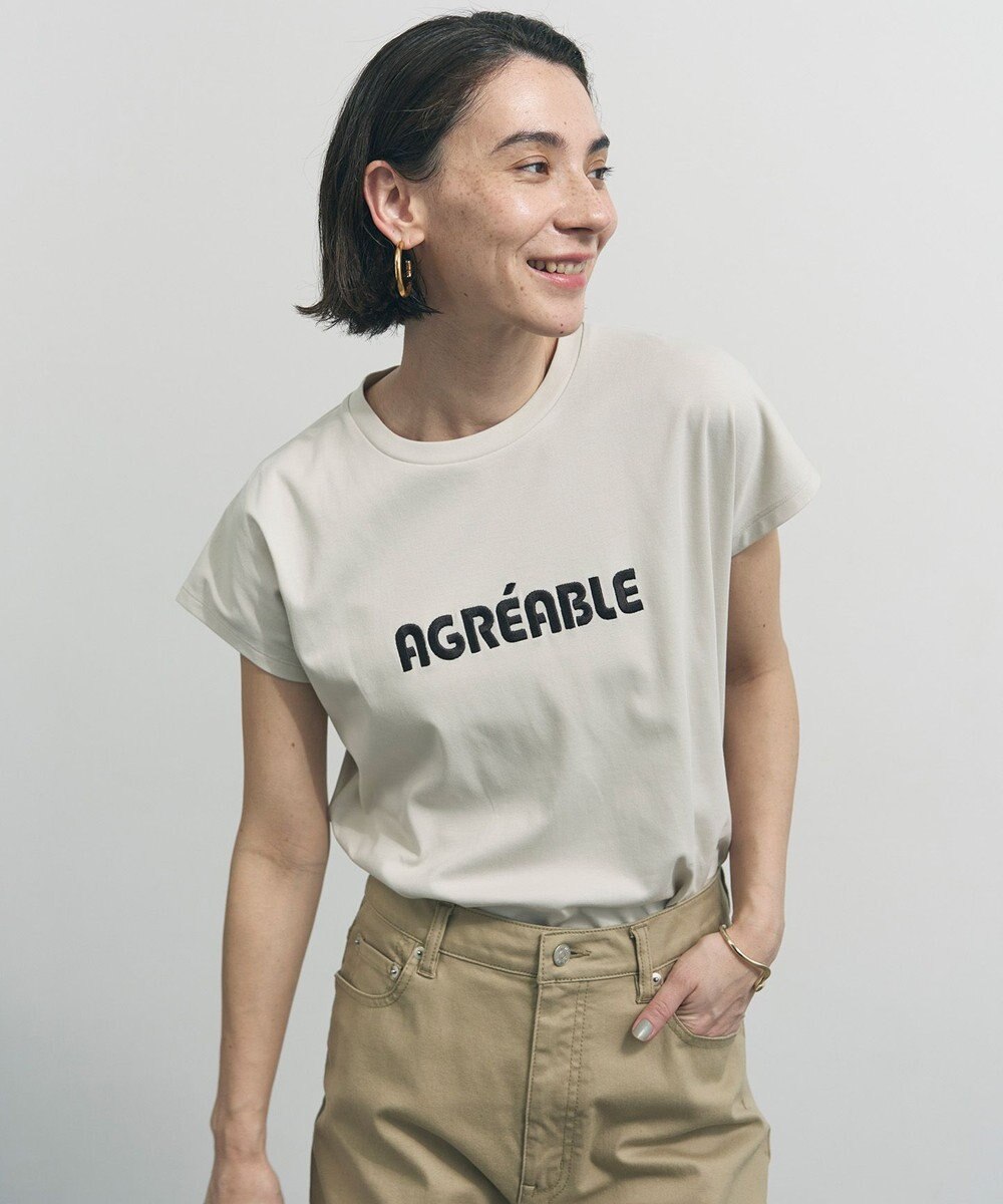 UNFILO L BEAUTY FORM-T cotton ロゴ フレンチスリーブ Tシャツ 