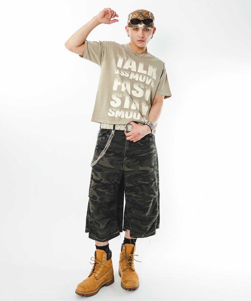 WEGO 【ユニセックス着用ITEM/MLサイズ展開】クロップドグラフィックT（SS） 