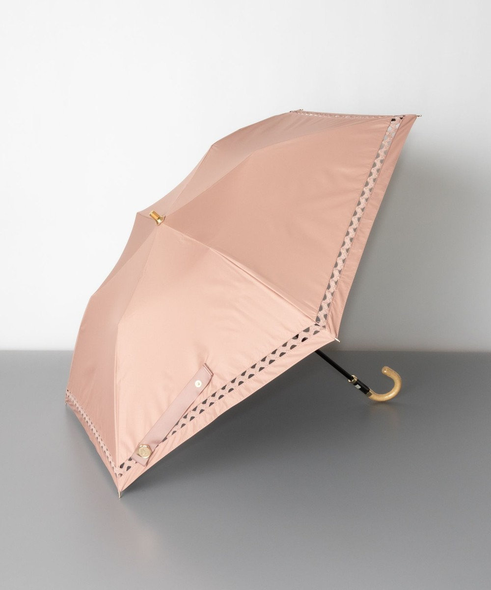 AURORA Beaurance（ビューランス）トーションレース晴雨兼用パラソル（トップフラット折傘） グレイッシュピンク