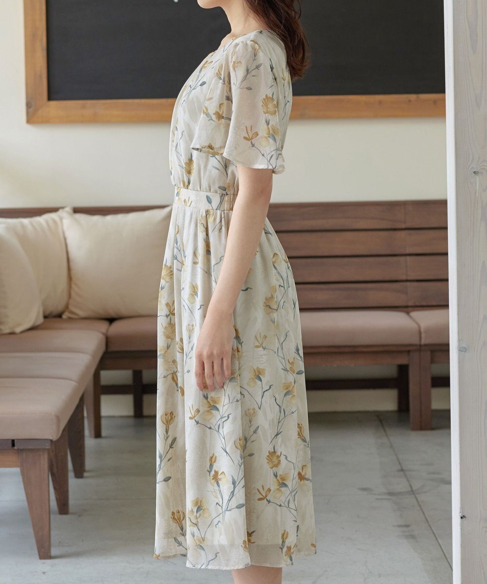 Tiaclasse 大花柄シフォンワンピース 