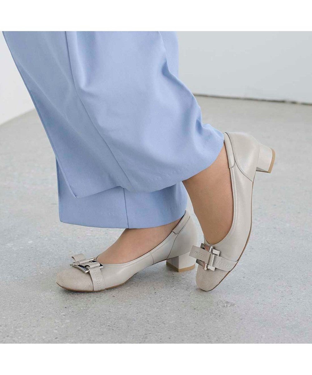 Riz raffinee 【3E】バックルリボンモチーフパンプス 