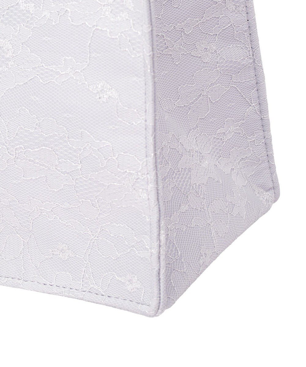 Maison de FLEUR ブルーマニアフリルハンドルスクエアトートバッグ 