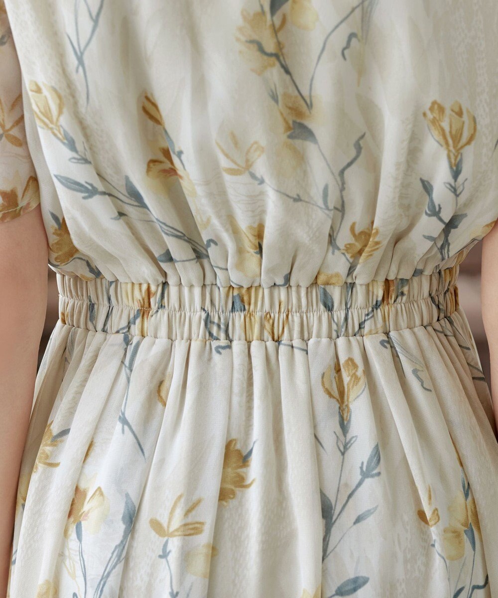 Tiaclasse 大花柄シフォンワンピース 