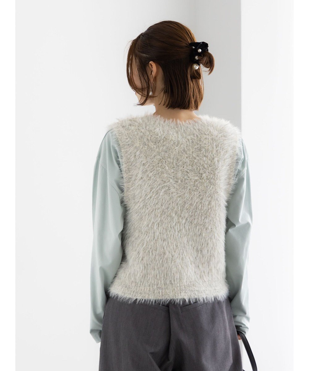 Te chichi シャギーヤーンVネックベスト 