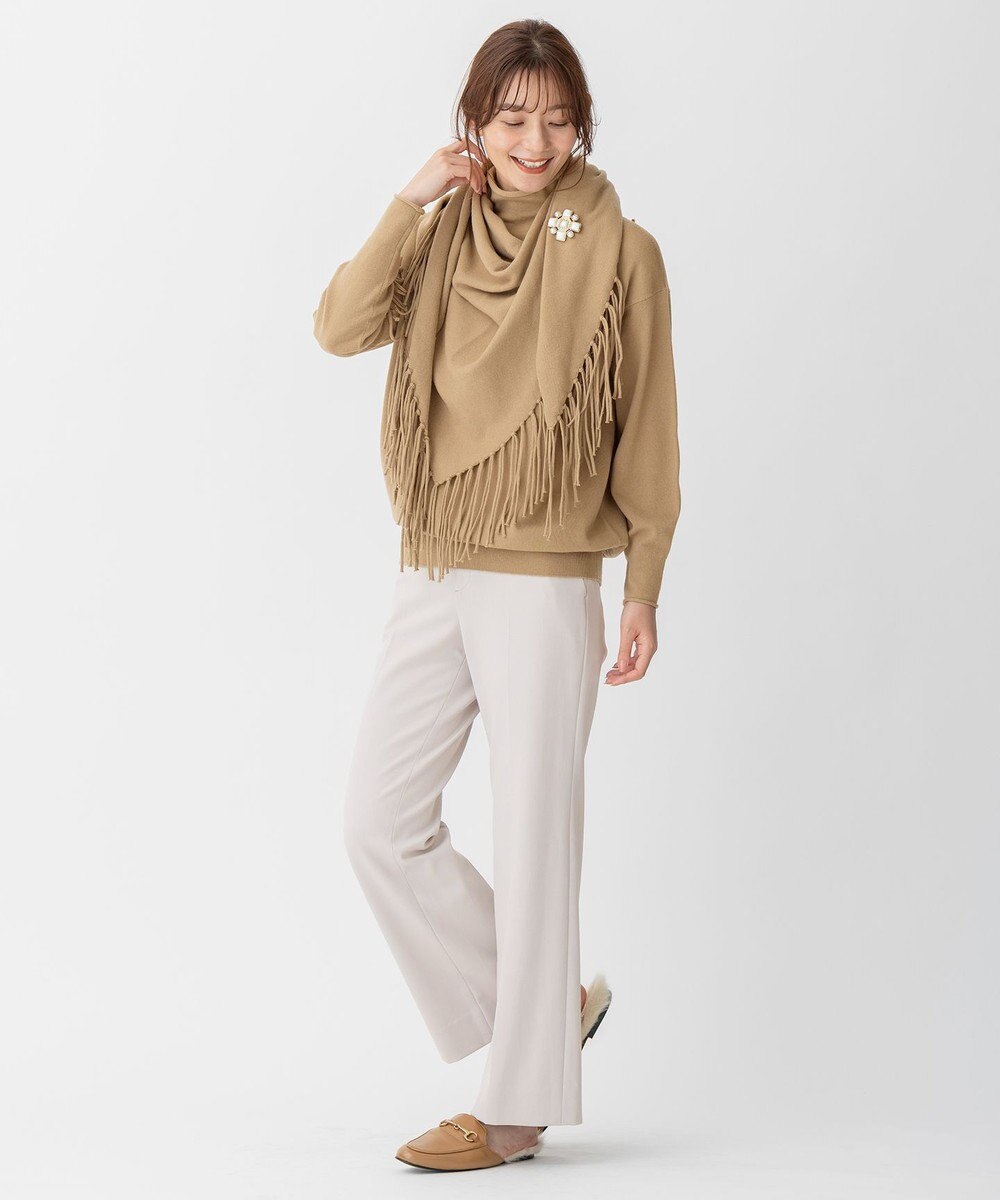 自由区 L 【洗える】ソフトウールハイゲージ ハイネックニット 