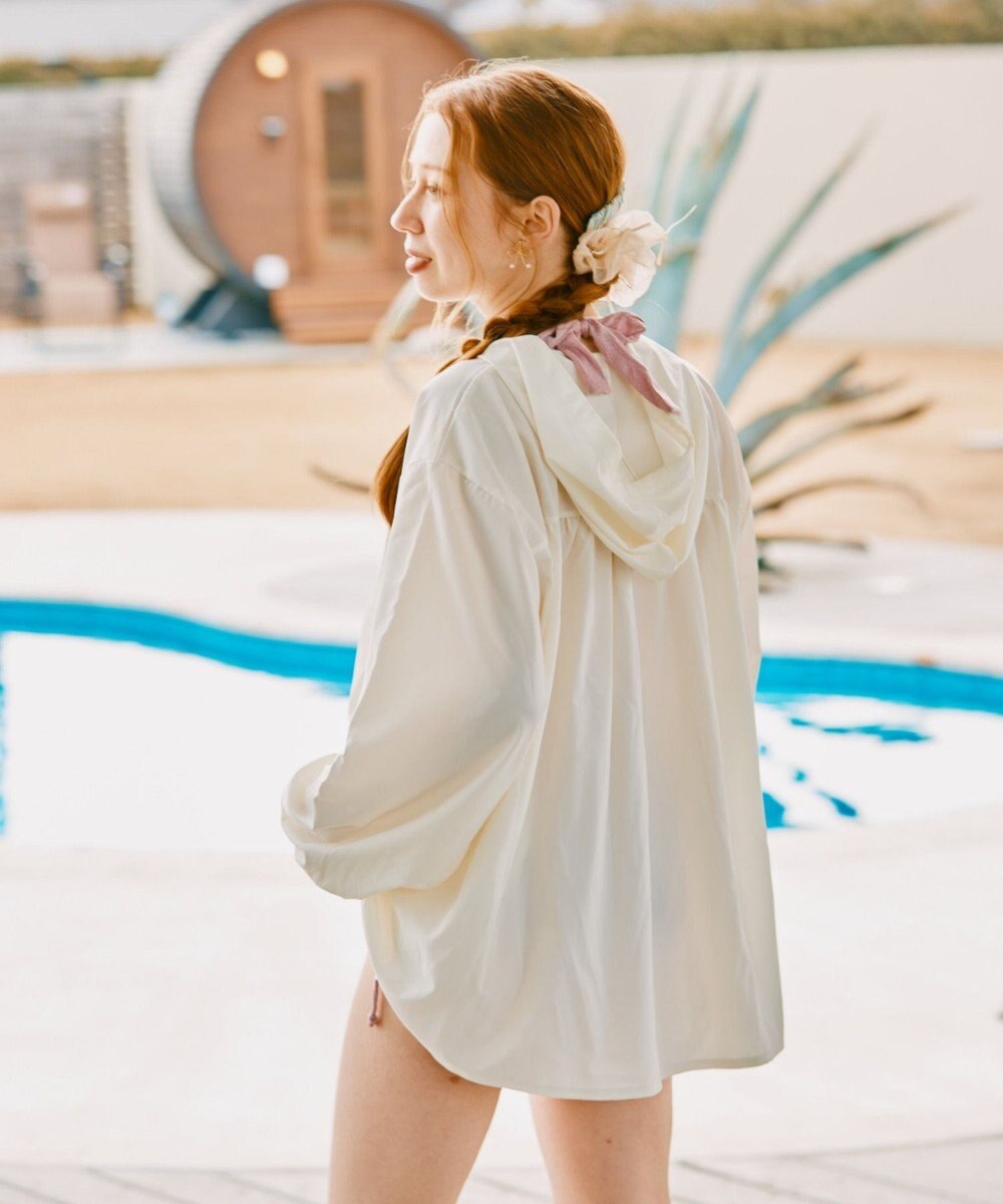 San-ai Resort（三愛水着楽園） 【UPF50+UVカット率最高指数】水陸両用指穴付き　ゆるっと着れるふんわりシルエットパーカーM・L【Big Apple's（ビッグアップルズ）】 