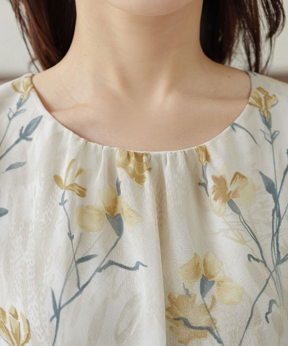 Tiaclasse 大花柄シフォンワンピース 