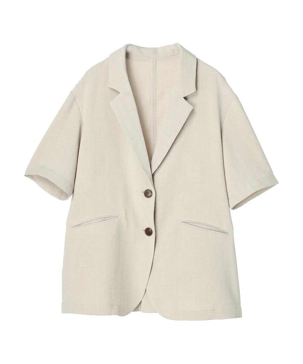 earth music&ecology リネンライク５分袖ジャケット 