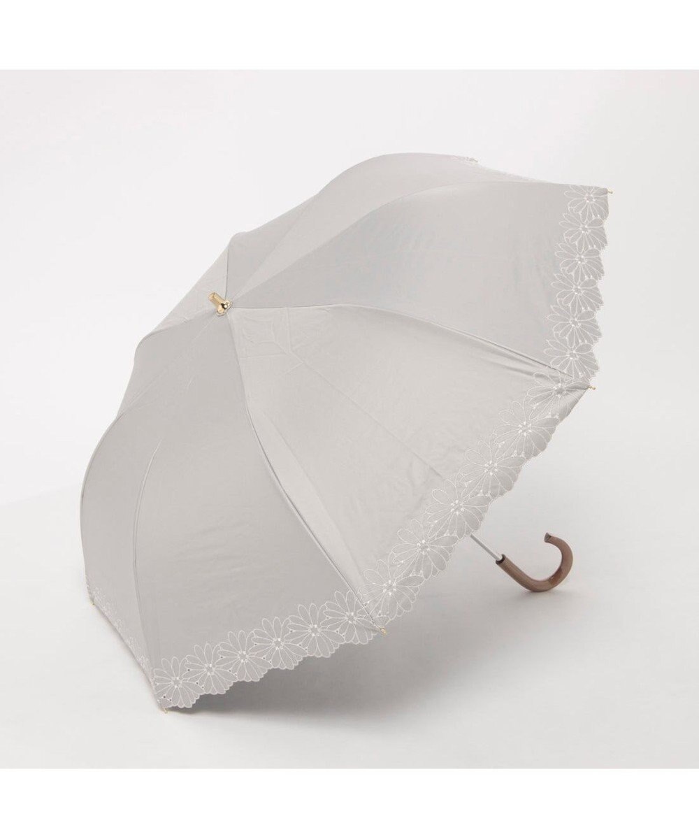 UNBILLION カシュネ cachenez / PUフラワーボーラー刺繍トップレス2段折りたたみ傘 