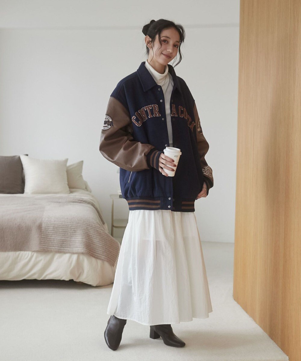 WEGO 【ユニセックス着用ITEM/SMLサイズ展開】メルトンワッペンスタジャン 