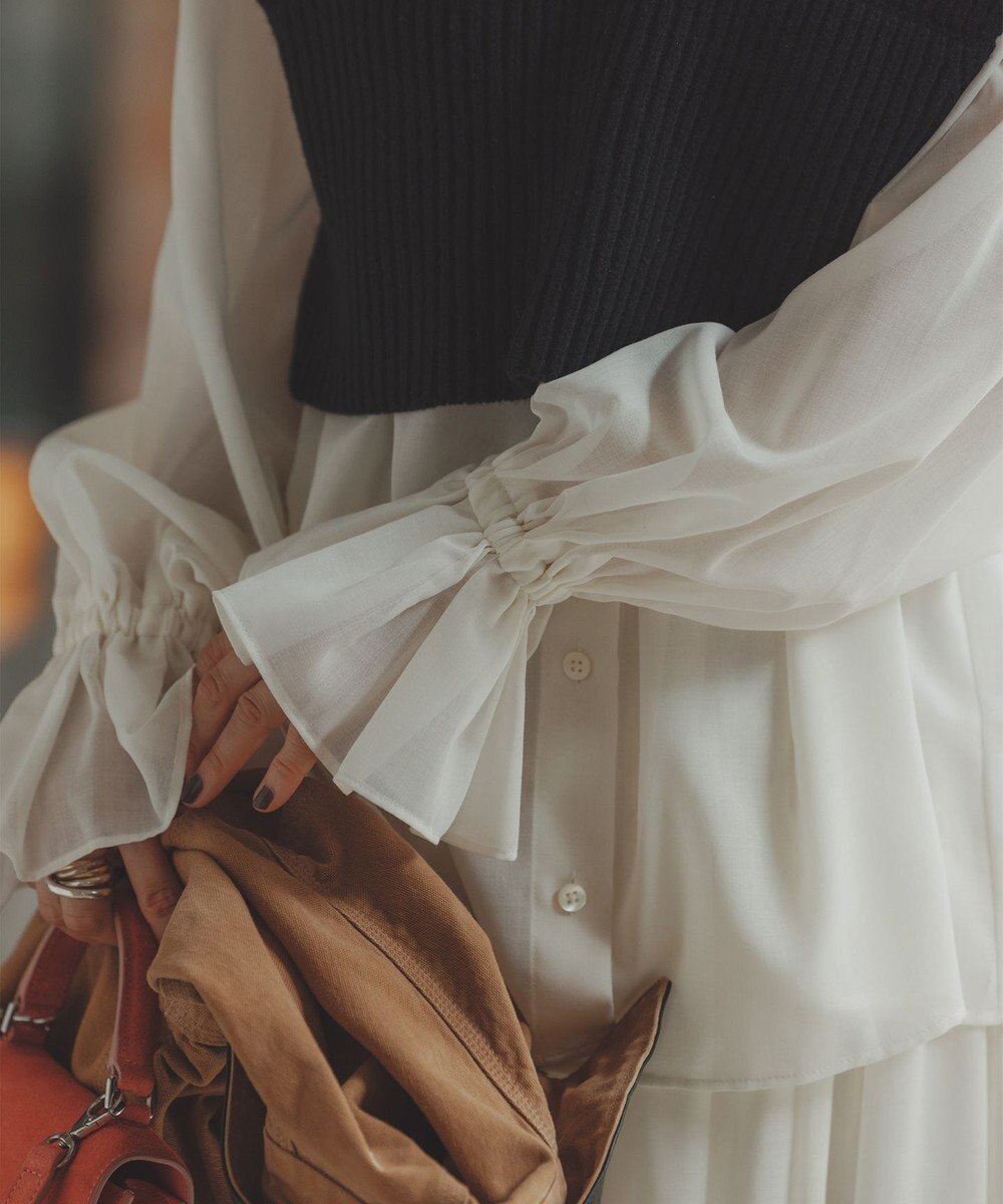 #Newans 【前後着用可能】【高山都さんコラボ】ビッグカラー２WAYブラウス 