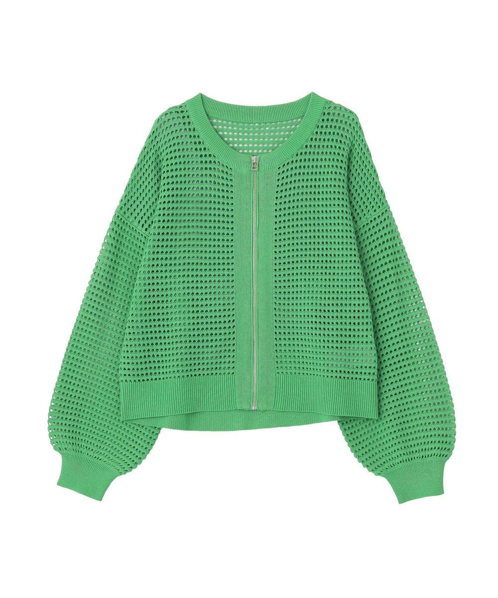 AMERICAN HOLIC 【先行予約】ジップアップメッシュニットカーディガン【WEB限定カラー有り】 