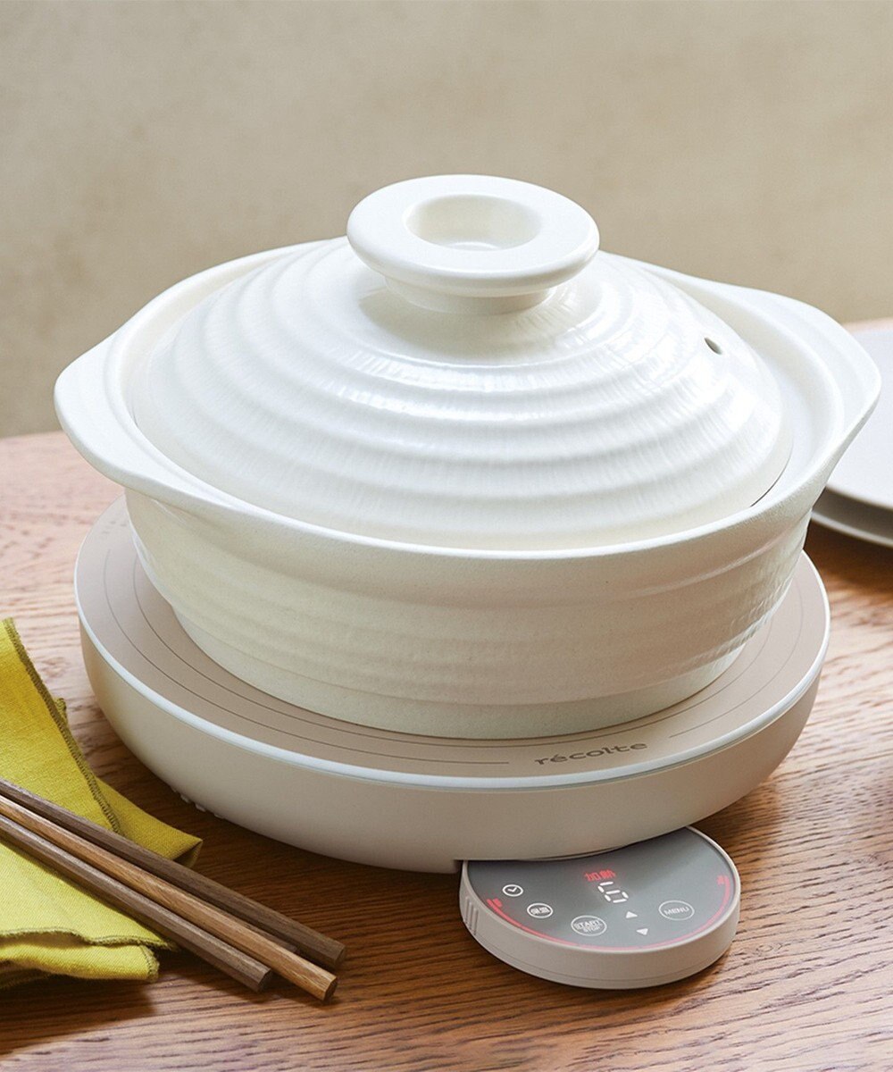 YAMATO テーブル＆キッチン 【レコルト】卓上IHクッキンググリドル  クリームホワイト  RIH-1(W) 