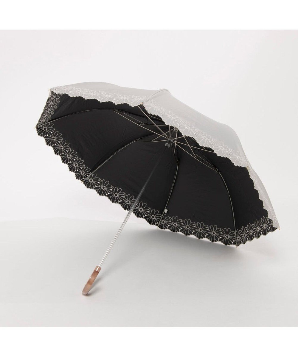 UNBILLION カシュネ cachenez / PUフラワーボーラー刺繍トップレス2段折りたたみ傘 