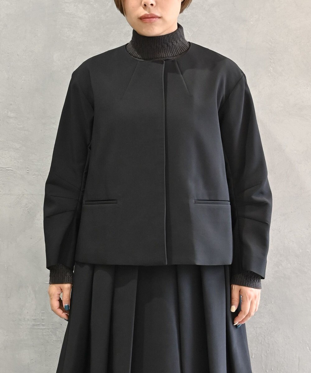 muuc トリプルクロス ノーカラージャケット｜軽くてふっくらした三重織り生地・セットアップ可能 