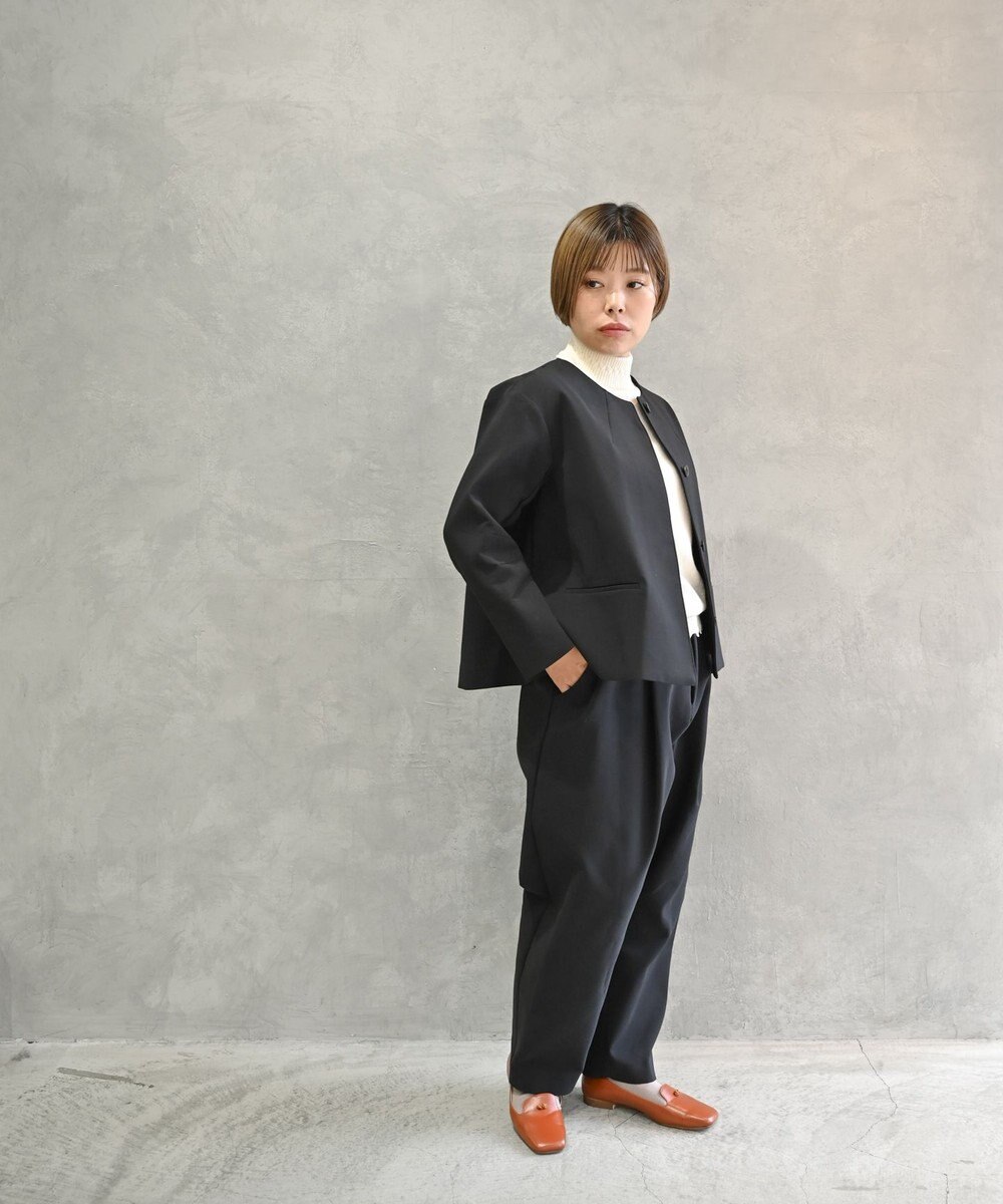 muuc トリプルクロス ノーカラージャケット｜軽くてふっくらした三重織り生地・セットアップ可能 