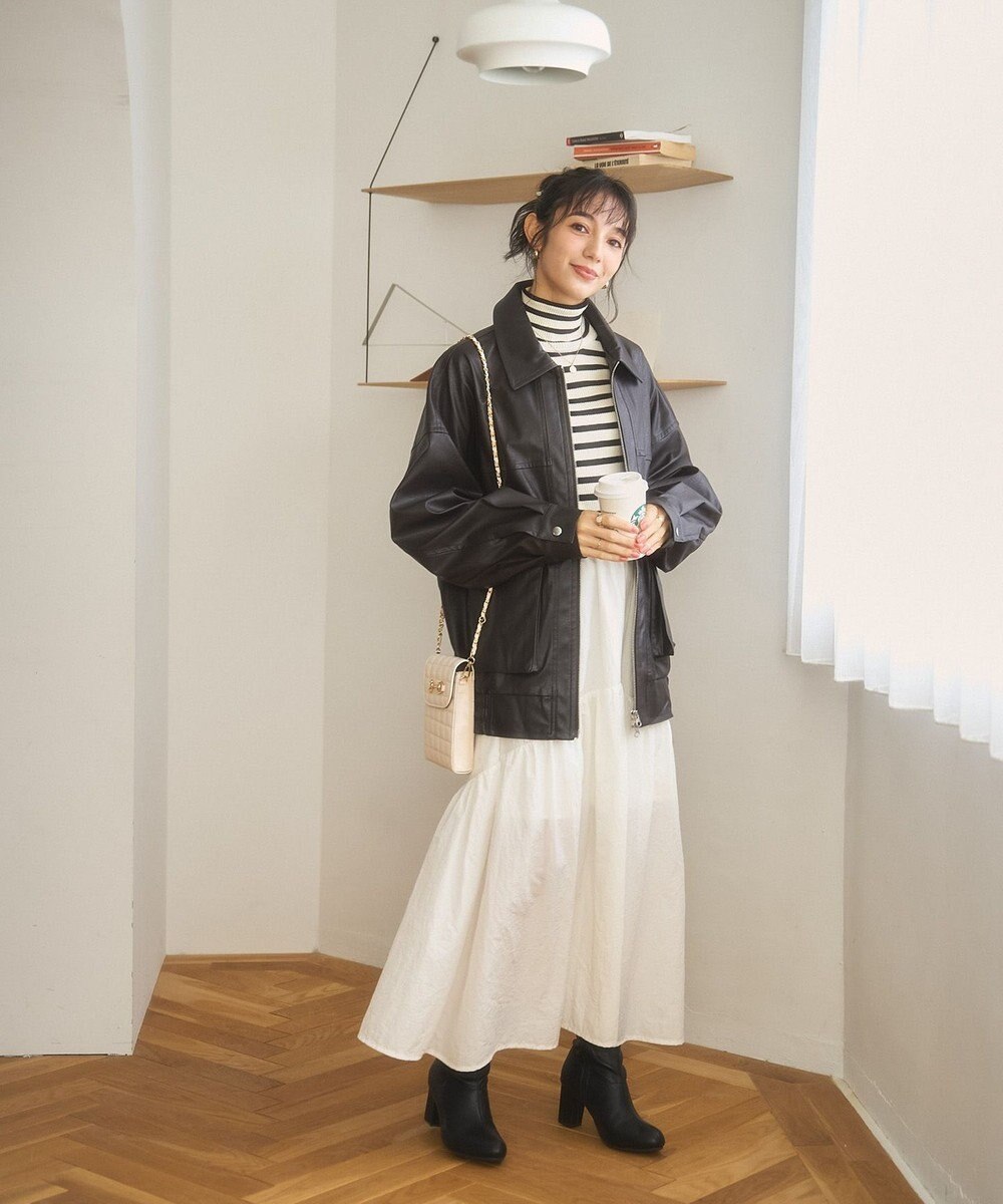 WEGO ヴィンテージライクFレザーブルゾン 