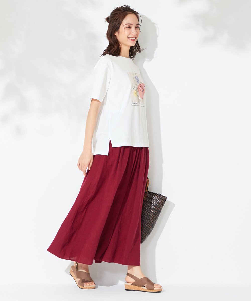 ANY 【接触冷感・UVケア】清涼リネン ガウチョパンツ 