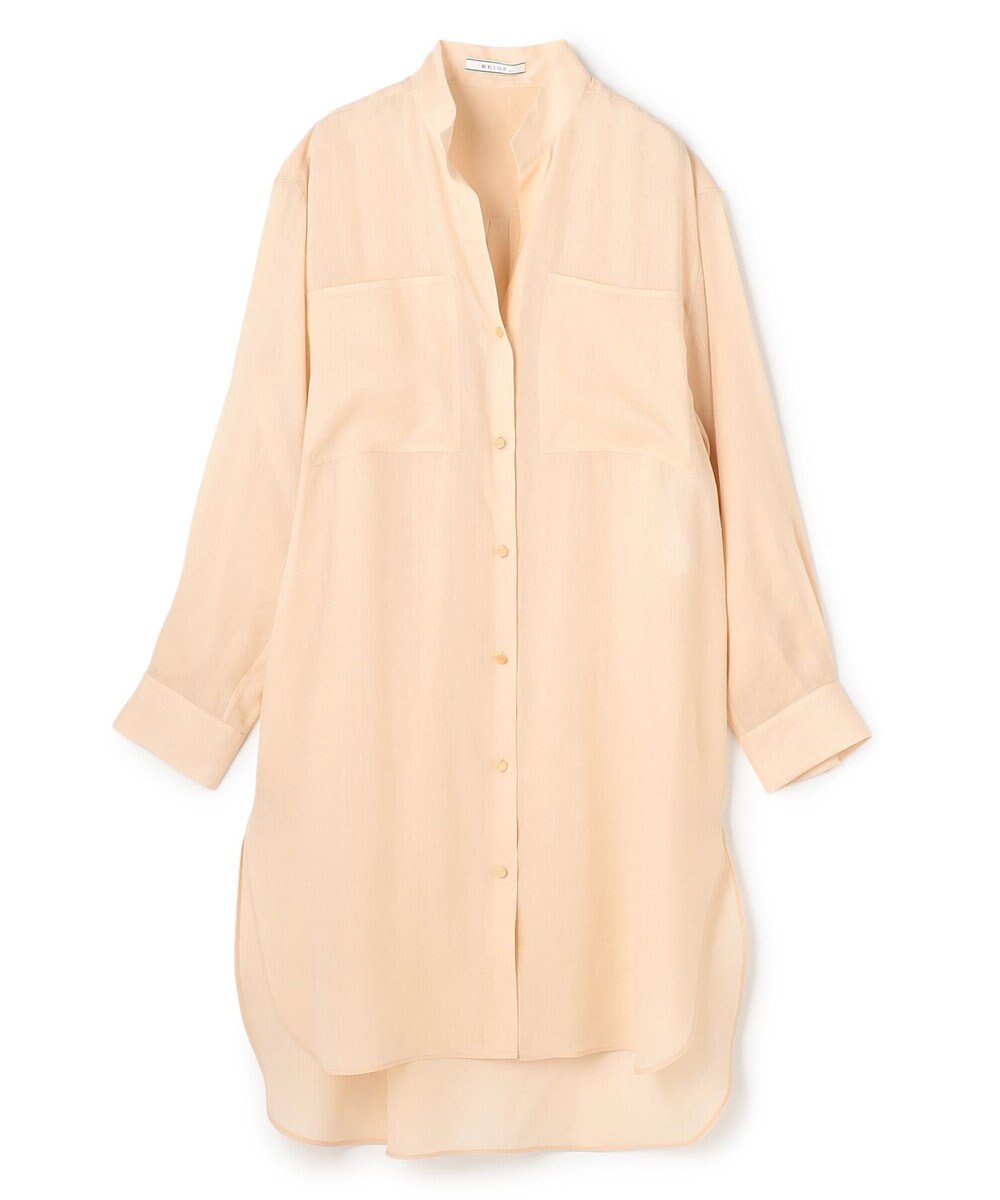 BEIGE， PAULINE / リネンヴィスコースオーバーサイズロングシャツ 