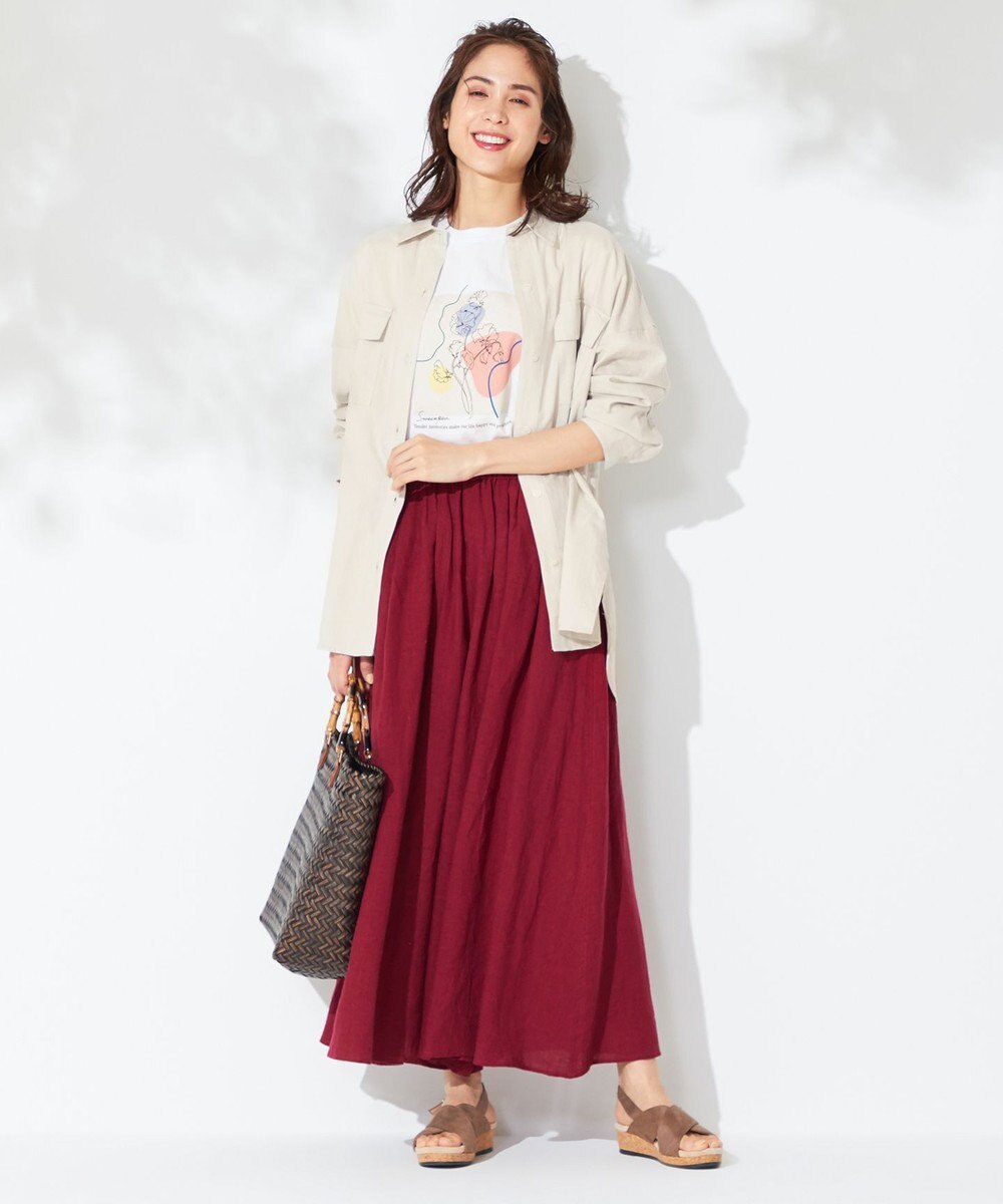 ANY 【接触冷感・UVケア】清涼リネン ガウチョパンツ 