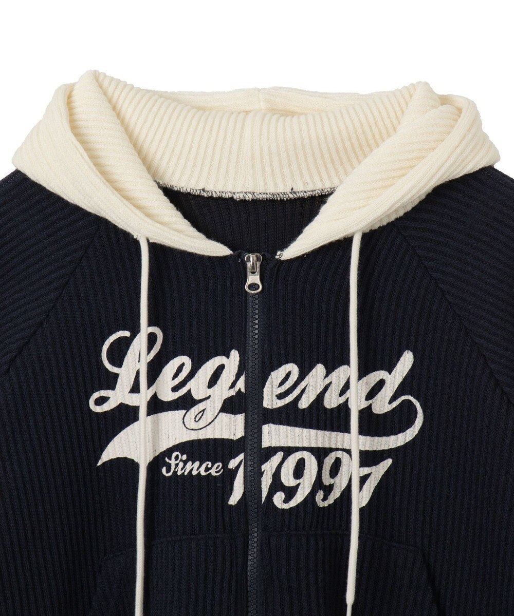 WEGO バイカラーニットジップパーカー 