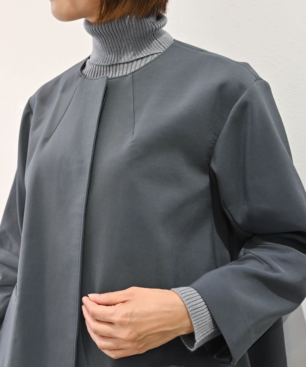 muuc トリプルクロス ノーカラージャケット｜軽くてふっくらした三重織り生地・セットアップ可能 