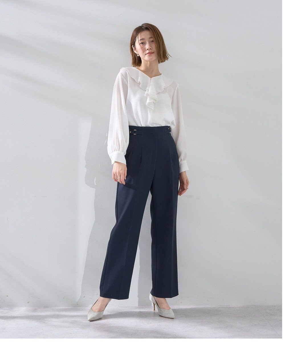 YECCA VECCA サイドベルテッドハイウエストパンツ 