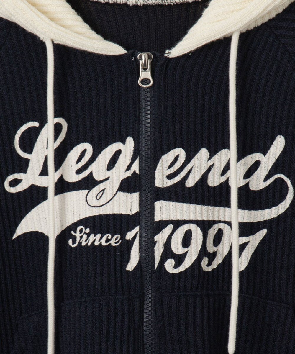 WEGO バイカラーニットジップパーカー 