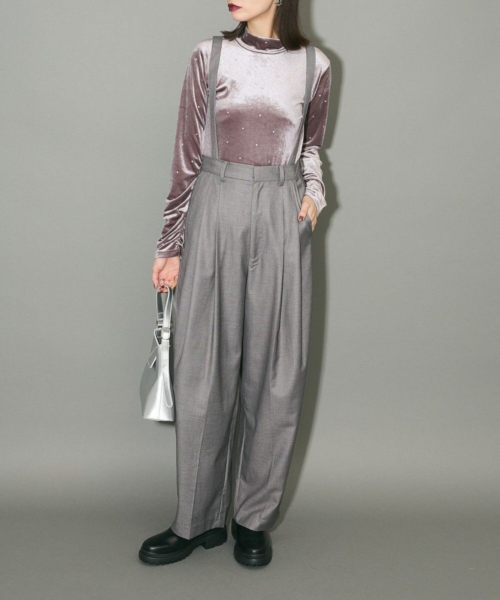 Green Parks サスペンダー付タックパンツ 