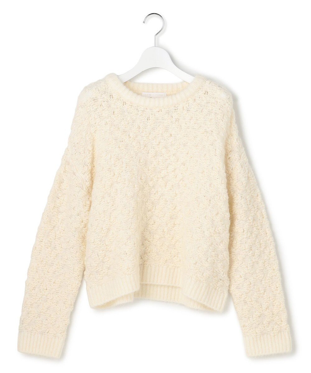 23区 【GOLD LABEL】ウールスラブパフステッチ クルーネック 編み柄 ニット 