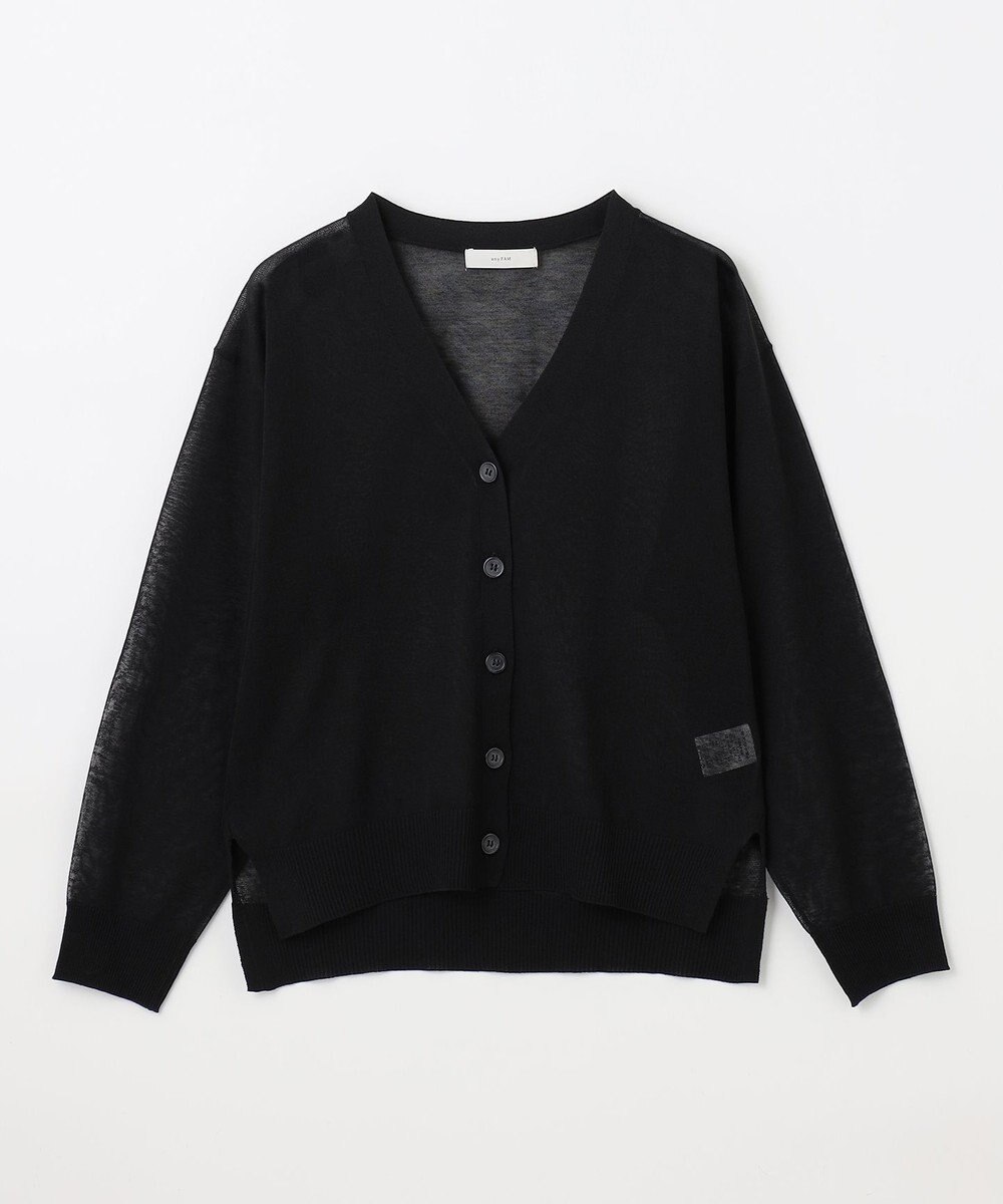 ANY L 【洗濯機可/接触冷感/アンチピリング】シアーニットVネックカーディガン 