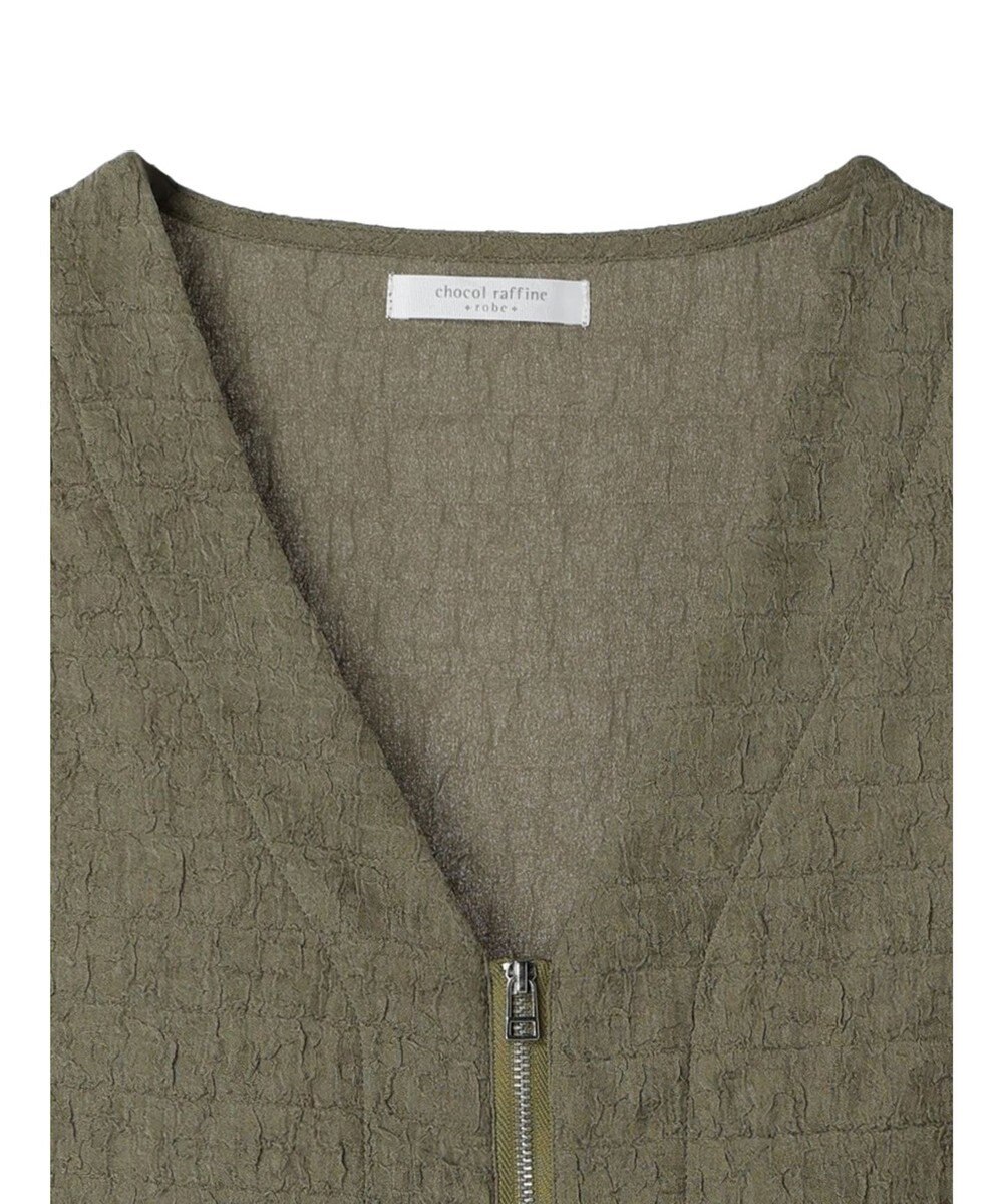 Green Parks ジャガードペプラムＺｉｐベスト 