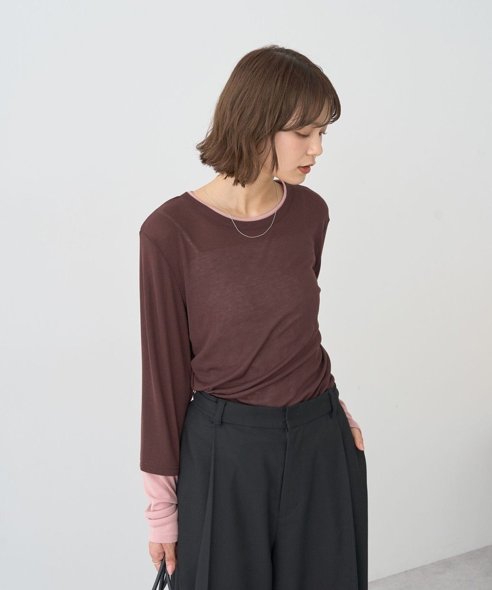 earth music&ecology レイヤードシアープルオーバー 