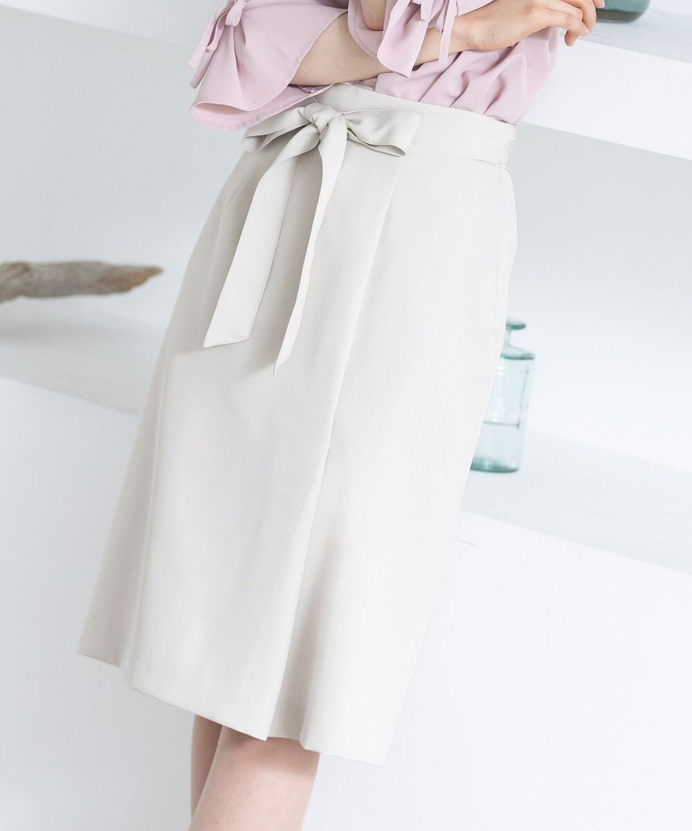Tiaclasse L 【洗える】快適な履き心地のダブルクロスセミタイトスカート 
