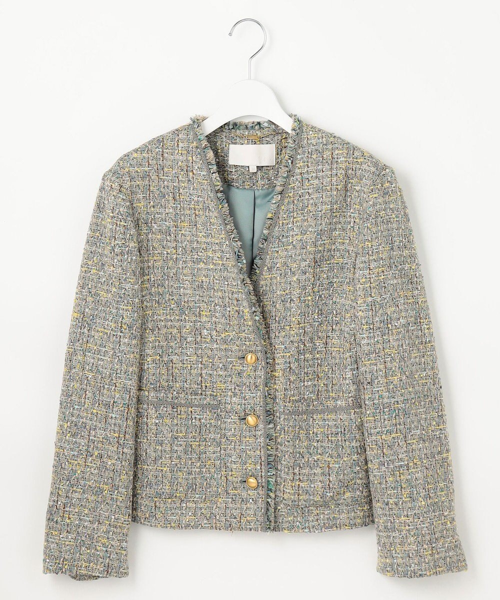 自由区 ラメノットファンシーツイード ジャケット 