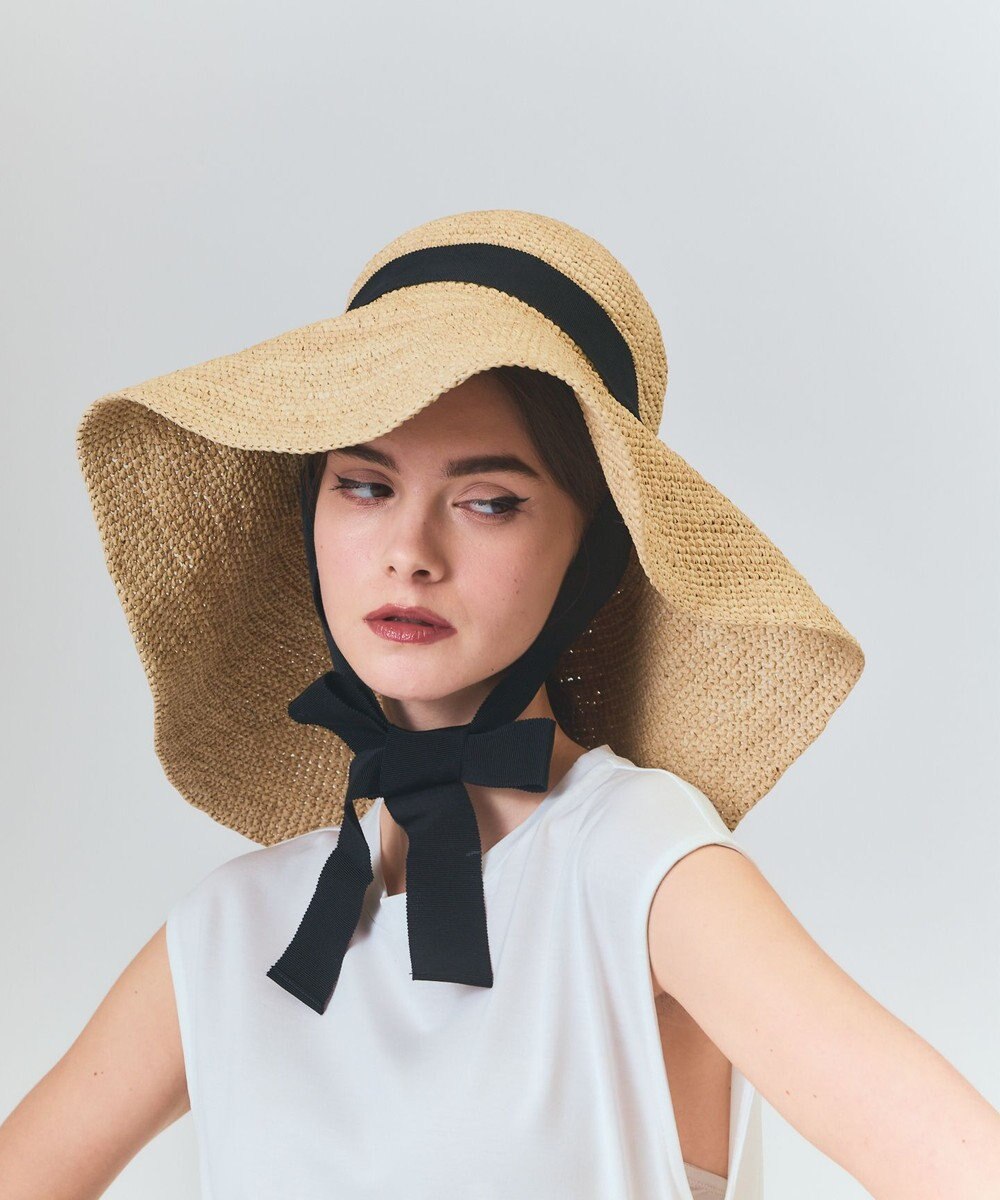 GRACE CONTINENTAL N.H Paris  ラフィアリボンハット 