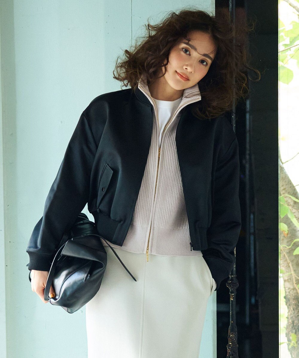 uncrave ラスターサテン ブルゾン（uncrave WHITE） 