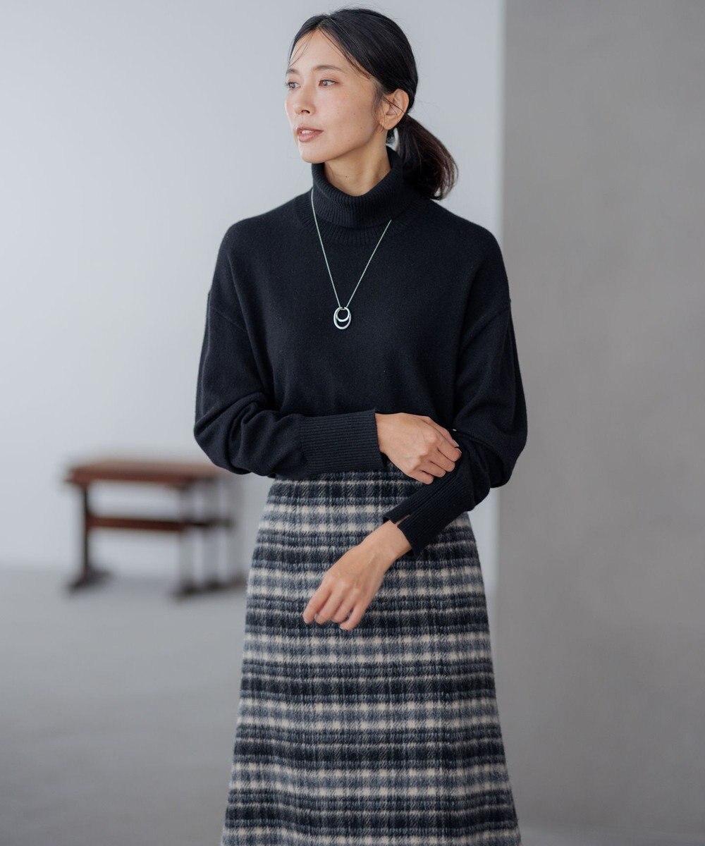 23区 S 【滝沢眞規子さん着用/洗える】ピュアカシミヤ タートルネック ニット 