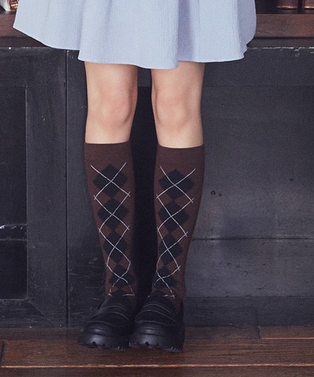 earth music&ecology アーガイルソックス 