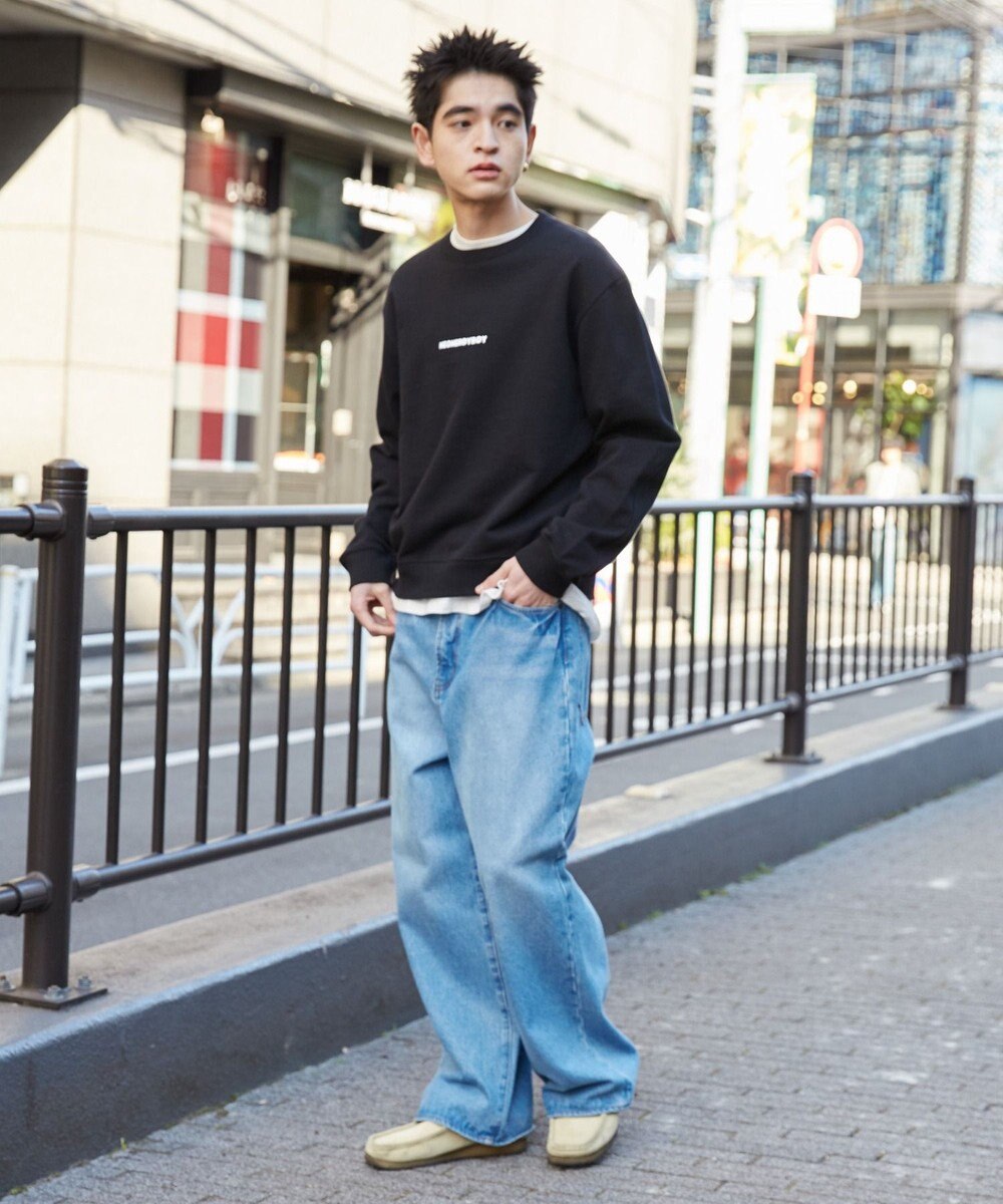 WEGO 【ユニセックス着用ITEM】THEBOYエルボーパッチクルーネックPO 