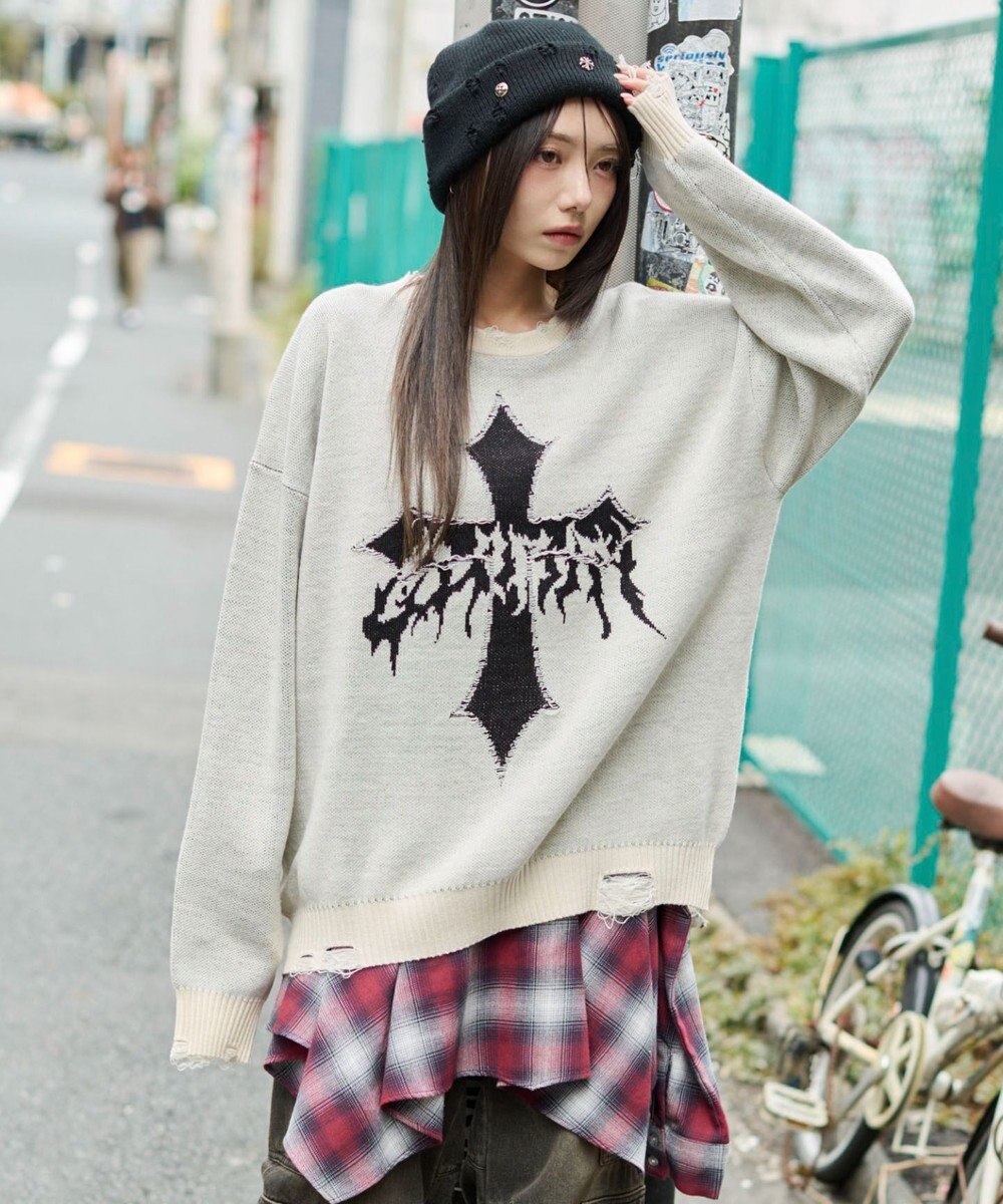 WEGO ダメージジャガードプルオーバー 