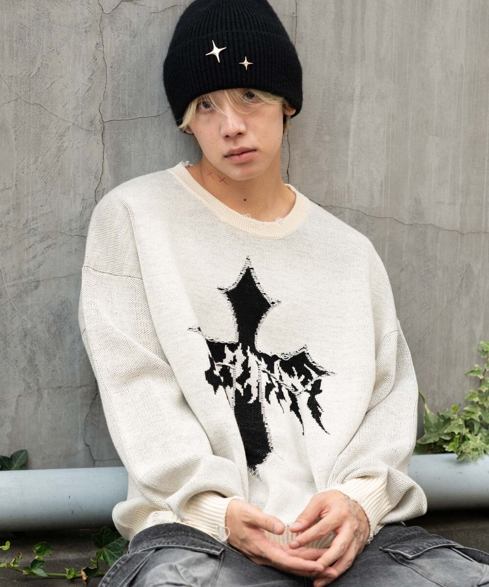 WEGO ダメージジャガードプルオーバー 