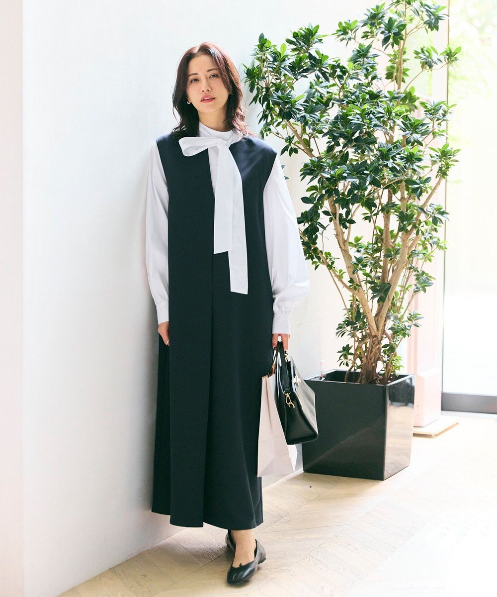 #Newans 【洗濯機可】キーネックジャンパースカート 